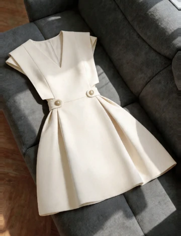 Rochie scurta SHEIN, crem