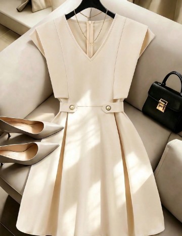 Rochie scurta SHEIN, crem