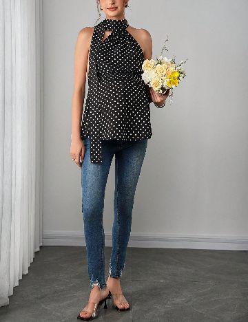 Top SHEIN Maternity, negru