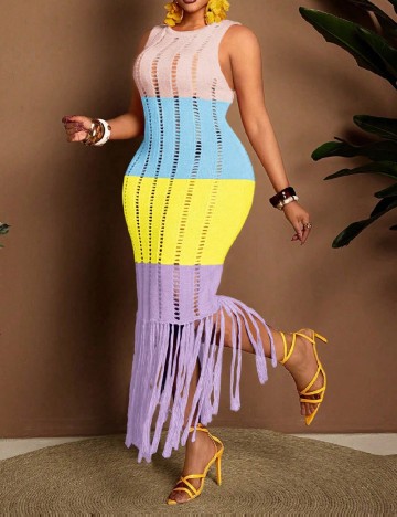 Rochie lunga SHEIN CURVE, mix culori