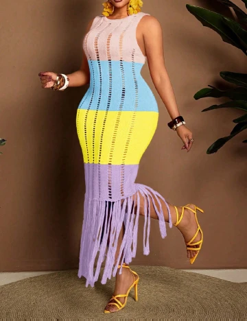 Rochie lunga SHEIN CURVE, mix culori