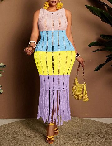 Rochie lunga SHEIN CURVE, mix culori