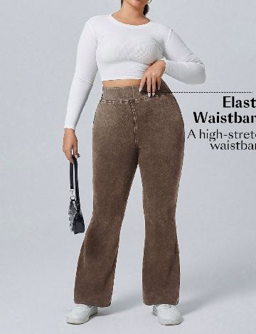Pantaloni SHEIN CURVE, maro