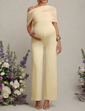 Salopeta SHEIN Maternity, crem