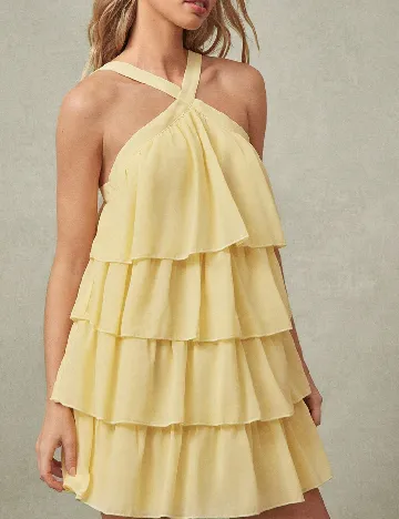 Rochie scurta SHEIN, galben deschis