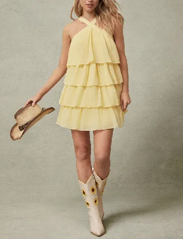 Rochie scurta SHEIN, galben deschis
