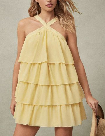 Rochie scurta SHEIN, galben deschis