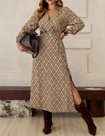 Rochie medie SHEIN CURVE, maro