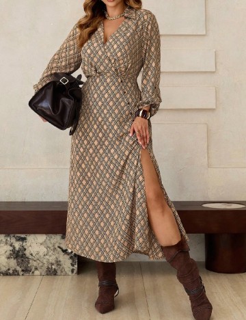 Rochie medie SHEIN CURVE, maro