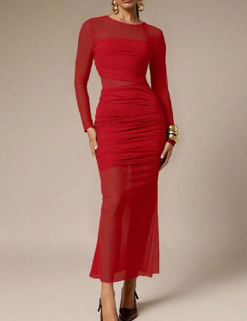 Rochie lunga Silquee, rosu