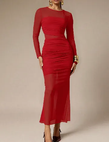 Rochie lunga Silquee, rosu