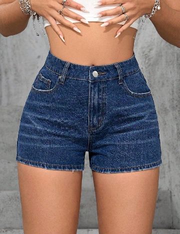 Pantaloni scurti SHEIN CURVE, albastru