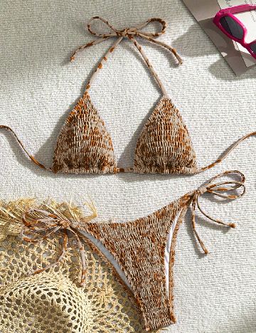 Costum de baie SHEIN, maro