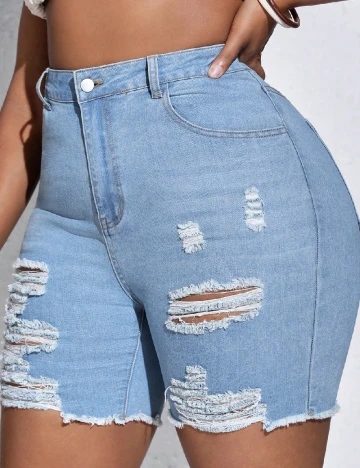 Pantaloni scurti SHEIN CURVE, albastru