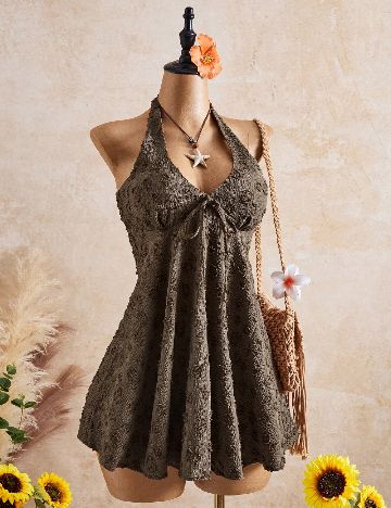 Rochie scurta SHEIN, maro
