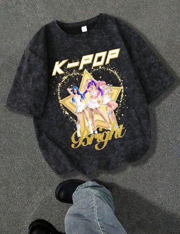 Tricou Shein Kids, gri