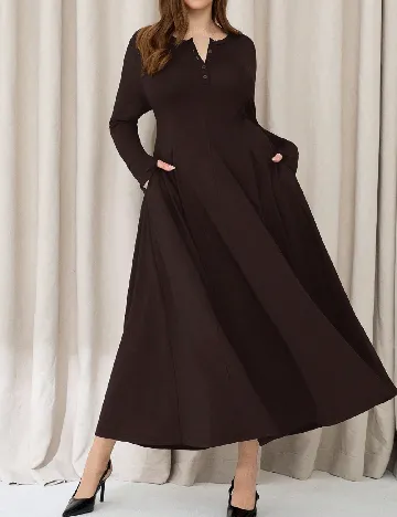 Rochie lunga SHEIN CURVE, maro