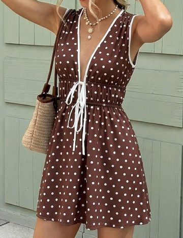 Rochie scurta SHEIN, maro