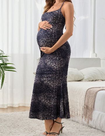 Rochie lunga SHEIN Maternity, animal print