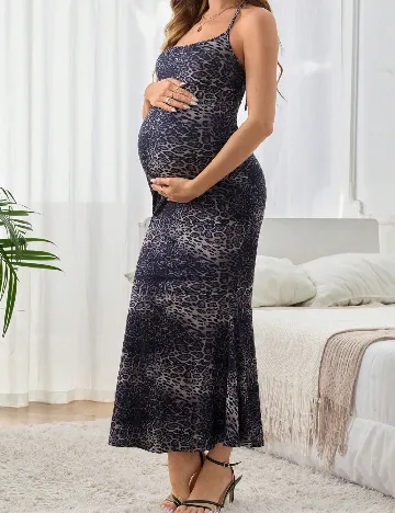 Rochie lunga SHEIN Maternity, animal print