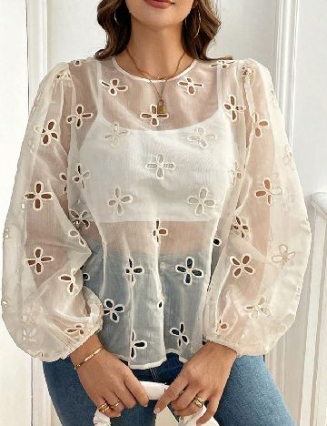 Bluza SHEIN CURVE, ecru