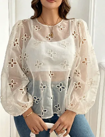 Bluza SHEIN CURVE, ecru