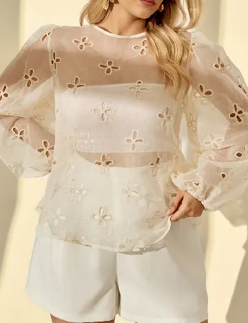 Bluza SHEIN CURVE, ecru