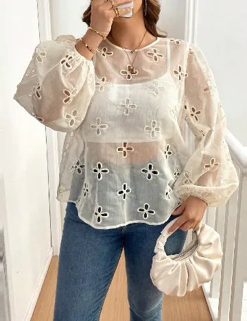 Bluza SHEIN CURVE, ecru