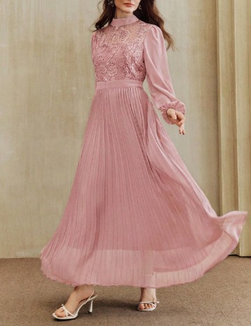 Rochie lunga Anewsta, roz