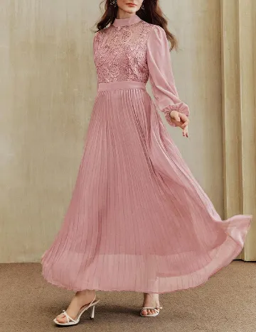 Rochie lunga Anewsta, roz