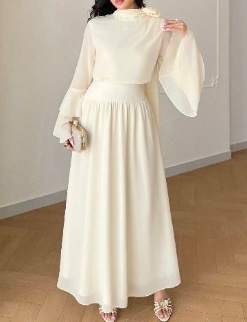 Rochie lunga SHEIN, crem