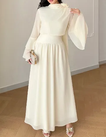 Rochie lunga SHEIN, crem