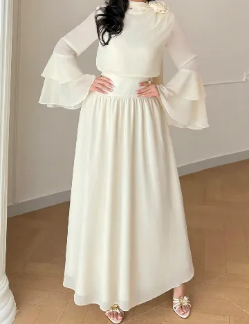 Rochie lunga SHEIN, crem
