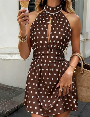 Rochie scurta SHEIN, maro