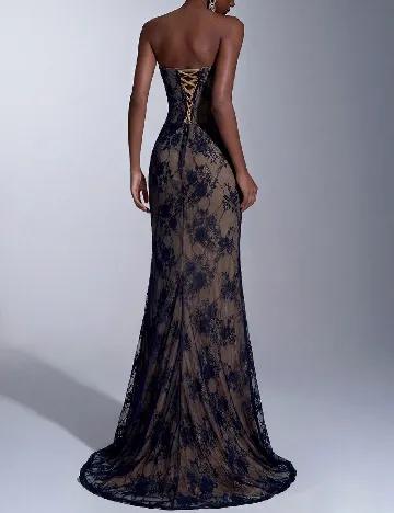Rochie lunga SHEIN, albastru/crem