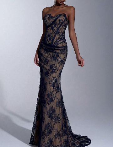 Rochie lunga SHEIN, albastru/crem