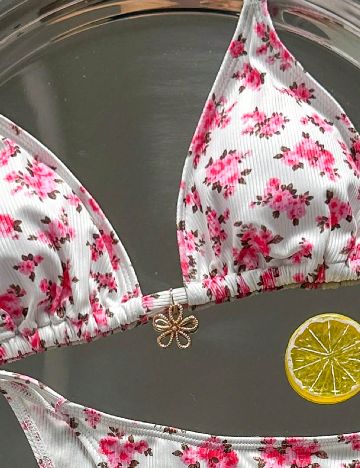 Costum de baie SHEIN, floral print