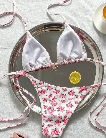 Costum de baie SHEIN, floral print
