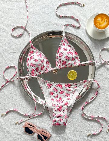 Costum de baie SHEIN, floral print