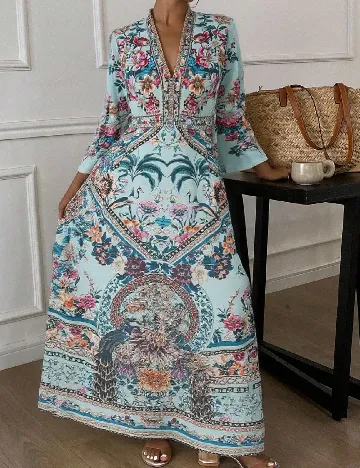 Rochie lunga Dazy, floral print