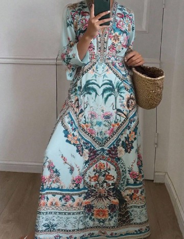 Rochie lunga Dazy, floral print