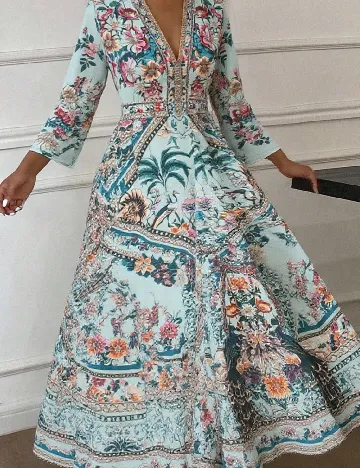 Rochie lunga Dazy, floral print