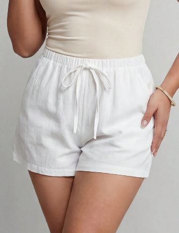 Pantaloni scurti SHEIN CURVE, alb