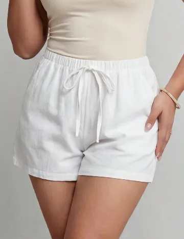 Pantaloni scurti SHEIN CURVE, alb