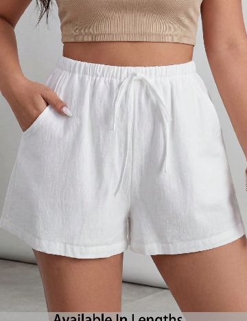 Pantaloni scurti SHEIN CURVE, alb