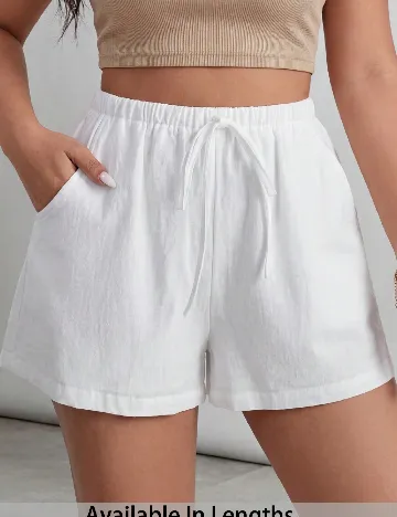 Pantaloni scurti SHEIN CURVE, alb