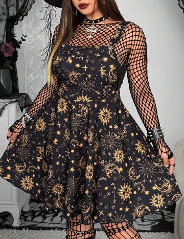 Rochie scurta SHEIN CURVE, negru/crem