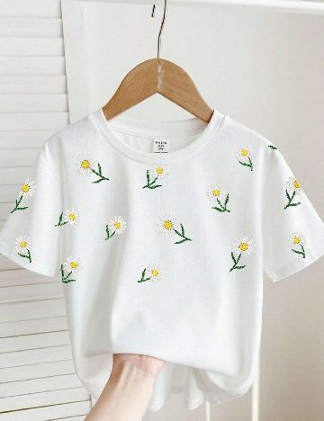 Tricou Shein Kids, alb