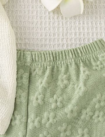 Compleu Shein Kids, alb/verde