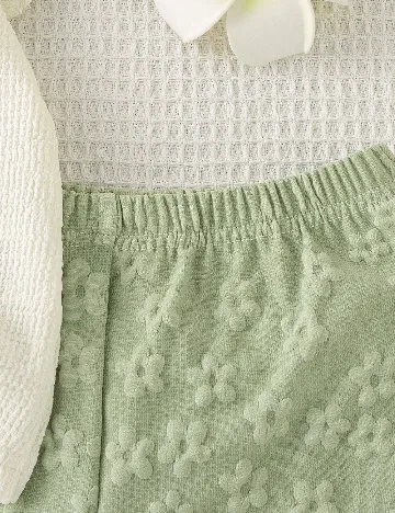 Compleu Shein Kids, alb/verde